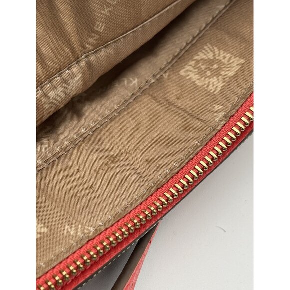 Anne Klein Pre- Owned Shoulder Bag Tan Trim - Pink Strap Gold AK Logo - Picture 13 of 13